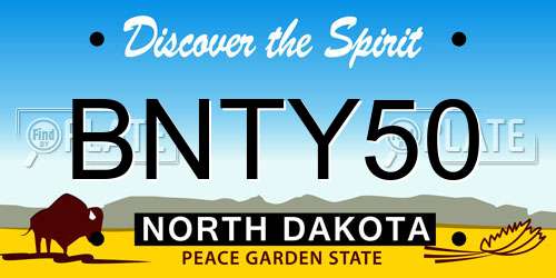BNTY50 North Dakota License Plate