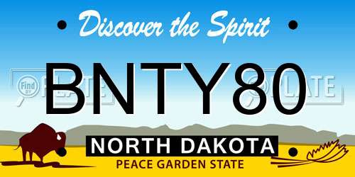 BNTY80 North Dakota License Plate