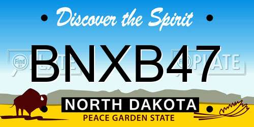 BNXB47 North Dakota License Plate