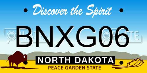 BNXG06 North Dakota License Plate