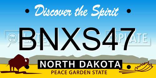 BNXS47 North Dakota License Plate