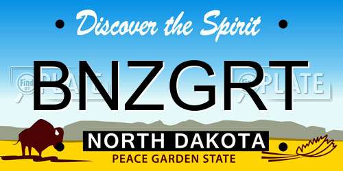 BNZGRT North Dakota License Plate