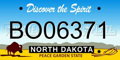 BO06371 North Dakota License Plate