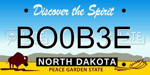 BO0B3E North Dakota License Plate