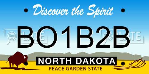 BO1B2B North Dakota License Plate