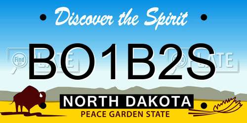 BO1B2S North Dakota License Plate