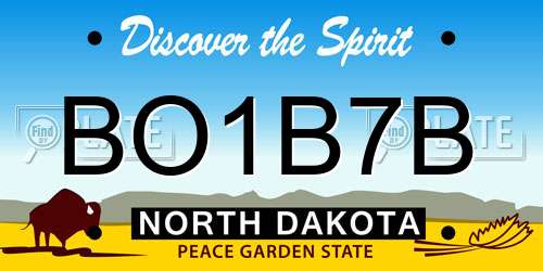 BO1B7B North Dakota License Plate