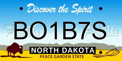 BO1B7S North Dakota License Plate