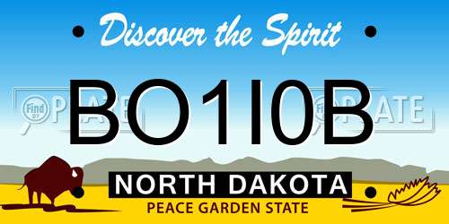 BO1I0B North Dakota License Plate