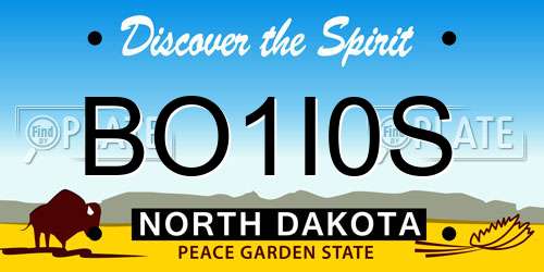 BO1I0S North Dakota License Plate