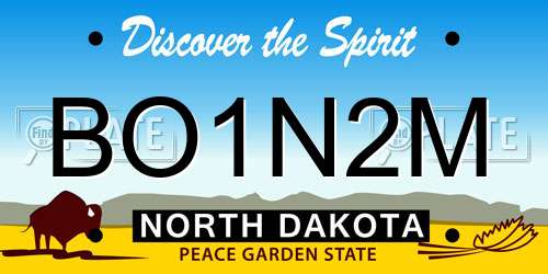 BO1N2M North Dakota License Plate