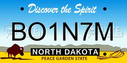 BO1N7M North Dakota License Plate
