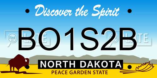 BO1S2B North Dakota License Plate