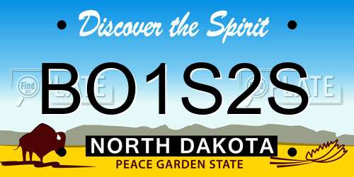 BO1S2S North Dakota License Plate