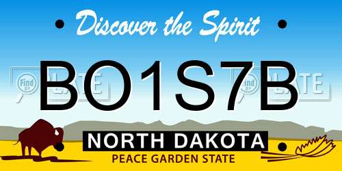 BO1S7B North Dakota License Plate