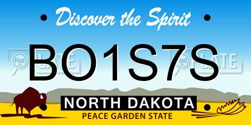 BO1S7S North Dakota License Plate