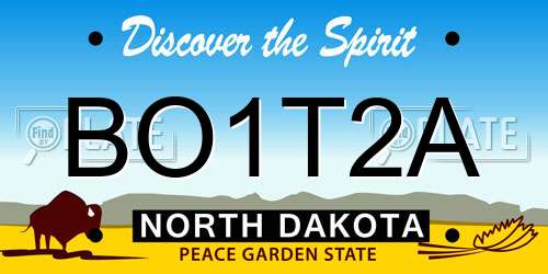 BO1T2A North Dakota License Plate