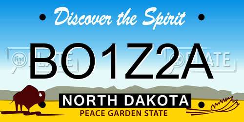 BO1Z2A North Dakota License Plate