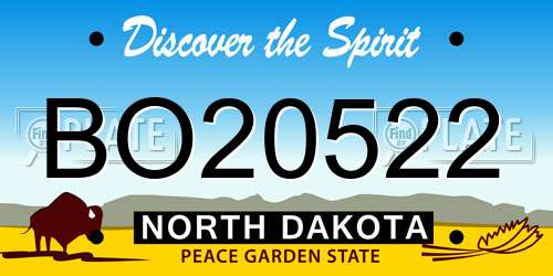 BO20522 North Dakota License Plate
