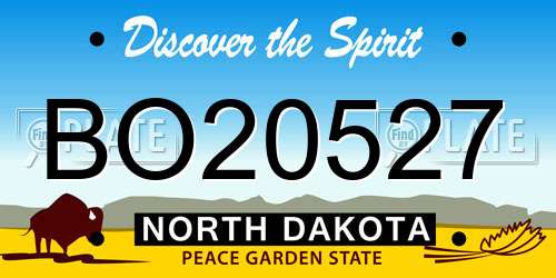 BO20527 North Dakota License Plate