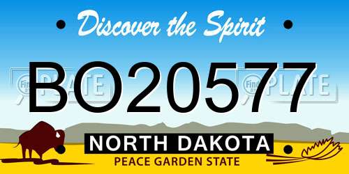 BO20577 North Dakota License Plate