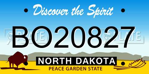 BO20827 North Dakota License Plate