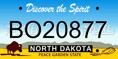BO20877 North Dakota License Plate