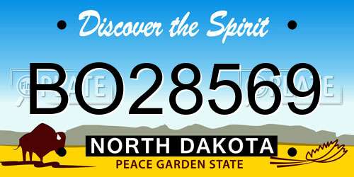 BO28569 North Dakota License Plate