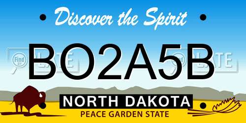 BO2A5B North Dakota License Plate