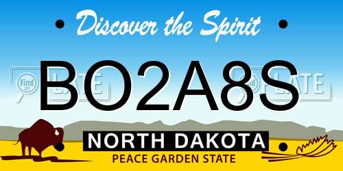 BO2A8S North Dakota License Plate