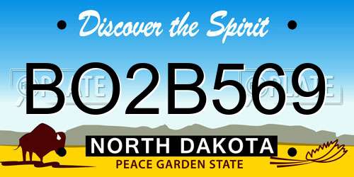 BO2B569 North Dakota License Plate