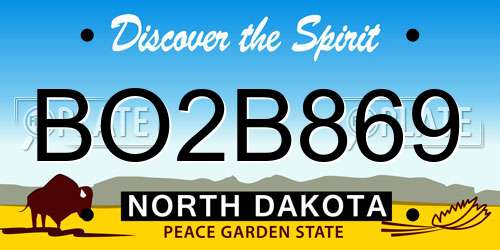 BO2B869 North Dakota License Plate