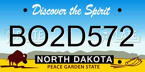 BO2D572 North Dakota License Plate