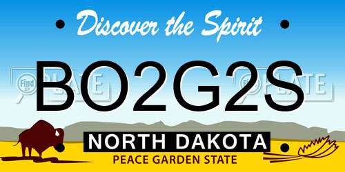 BO2G2S North Dakota License Plate