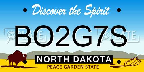BO2G7S North Dakota License Plate