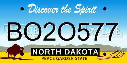 BO2O577 North Dakota License Plate