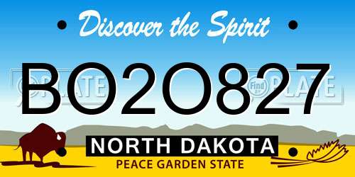 BO2O827 North Dakota License Plate