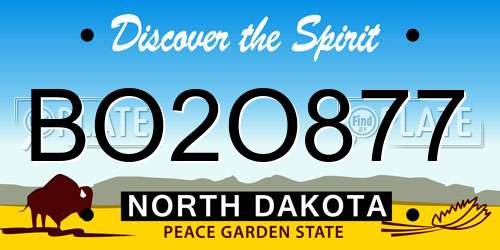 BO2O877 North Dakota License Plate