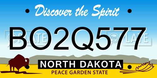 BO2Q577 North Dakota License Plate