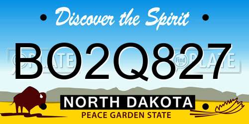 BO2Q827 North Dakota License Plate