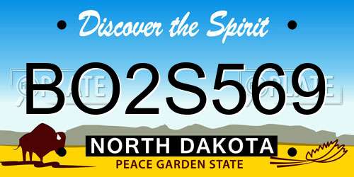 BO2S569 North Dakota License Plate
