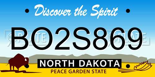 BO2S869 North Dakota License Plate