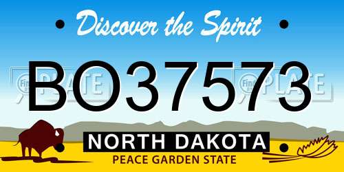 BO37573 North Dakota License Plate