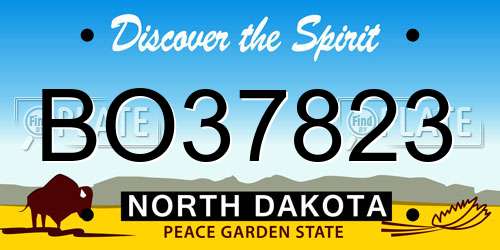 BO37823 North Dakota License Plate