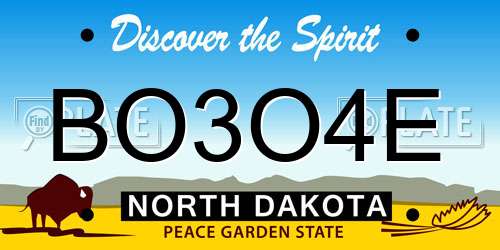 BO3O4E North Dakota License Plate