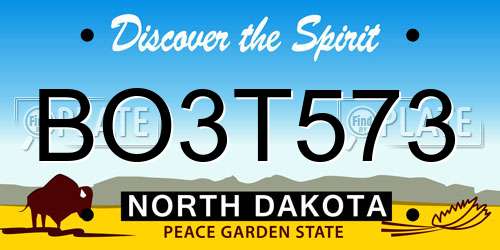 BO3T573 North Dakota License Plate