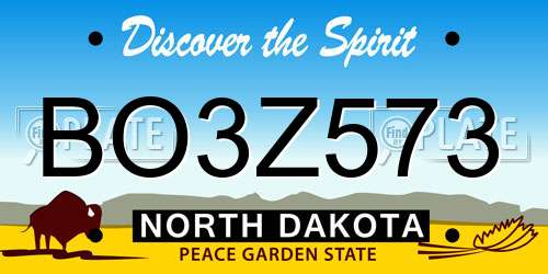BO3Z573 North Dakota License Plate