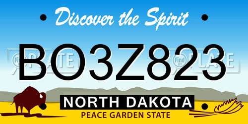 BO3Z823 North Dakota License Plate