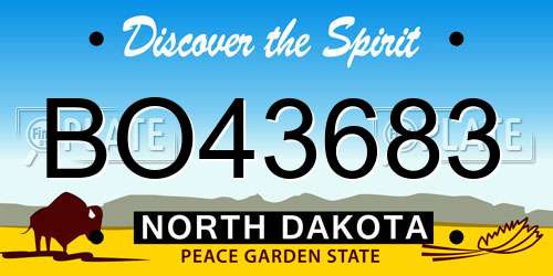 BO43683 North Dakota License Plate