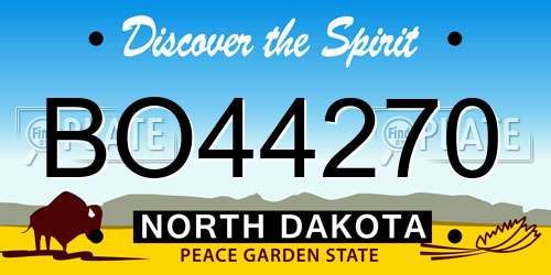BO44270 North Dakota License Plate
